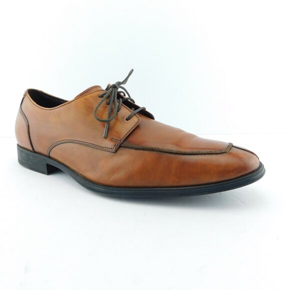 COLE HAAN Nike Air Cognac Brown Leather Lace-up Oxfords Shoes 10.5